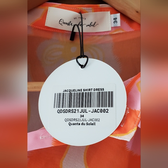 NWTO Quanta du Soleil Jacqueline Shirt Dress Sheer Pattern Asymmetrical - Small - Picture 6 of 11